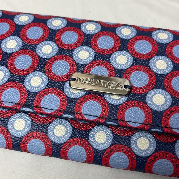 Nautica Deep Sea Dive Money Manager Wallet Red Blue 7.5”x3.5” - Picture 3 of 9